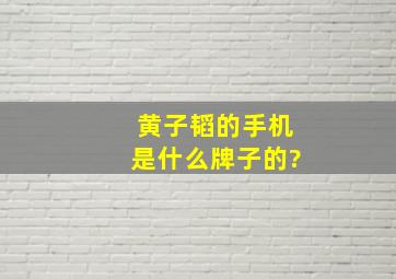 黄子韬的手机是什么牌子的?