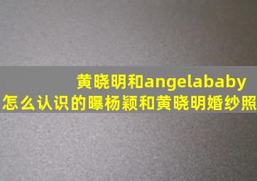 黄晓明和angelababy怎么认识的曝杨颖和黄晓明婚纱照