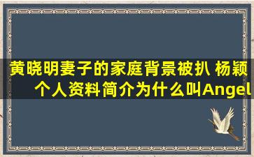 黄晓明妻子的家庭背景被扒 杨颖个人资料简介为什么叫Angelababy