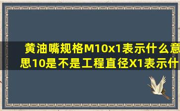 黄油嘴规格M10x1表示什么意思10是不是工程直径。X1表示什么呀(