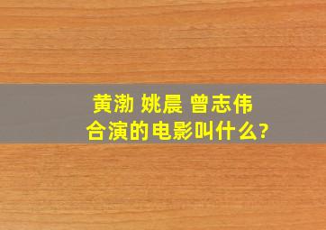 黄渤 姚晨 曾志伟 合演的电影叫什么?