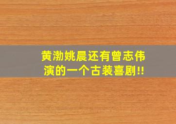 黄渤,姚晨,还有曾志伟演的一个古装喜剧!!