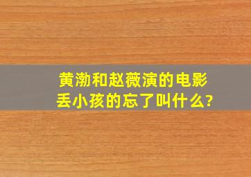 黄渤和赵薇演的电影,丢小孩的,忘了叫什么?