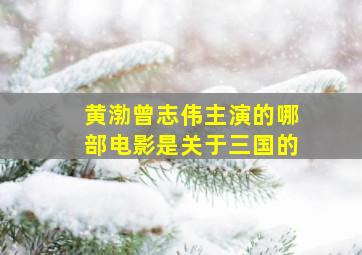 黄渤曾志伟主演的哪部电影是关于三国的