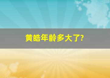 黄皓年龄多大了?