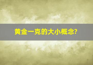 黄金一克的大小概念?