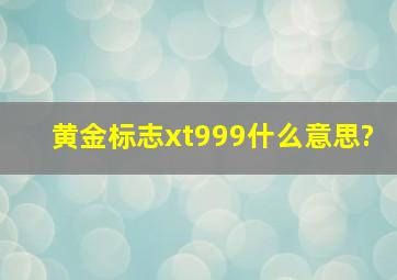 黄金标志xt999什么意思?