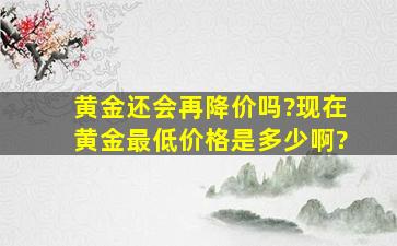 黄金还会再降价吗?现在黄金最低价格是多少啊?