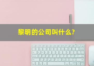 黎明的公司叫什么?