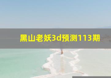 黑山老妖3d预测113期