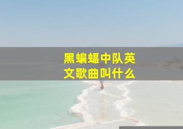 黑蝙蝠中队英文歌曲叫什么