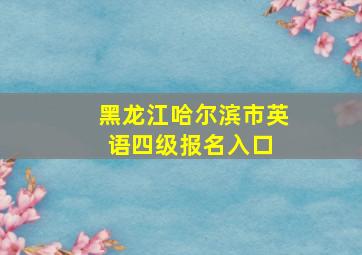 黑龙江哈尔滨市英语四级报名入口 