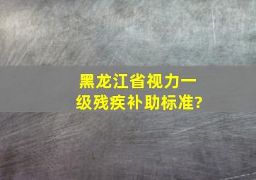 黑龙江省视力一级残疾补助标准?