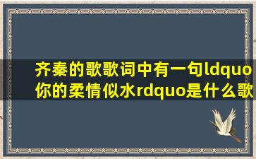 齐秦的歌,歌词中有一句“你的柔情似水”是什么歌?