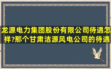 龙源电力集团股份有限公司待遇怎样?那个甘肃洁源风电公司的待遇...