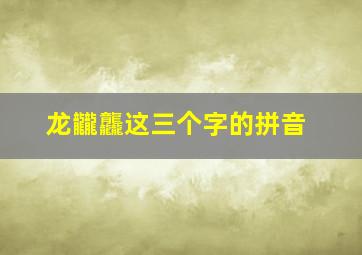 龙龖龘这三个字的拼音(